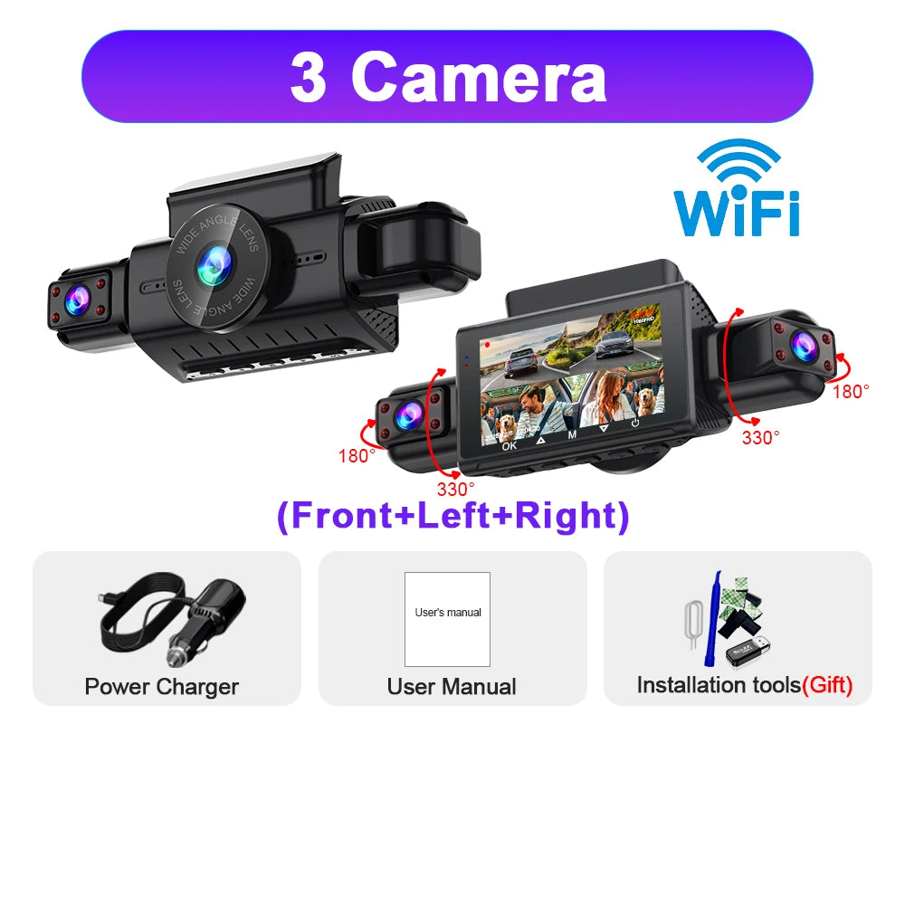  Dashcam for cars 4 Channel Black Box WiFi Driving Camera FHD 1080P Night Vision Loop Recording 24H Parking Mode car accessorie 3 Camera Magic Electronics Sd5f14bc71c9449ad98717df876179737p 3 Camera