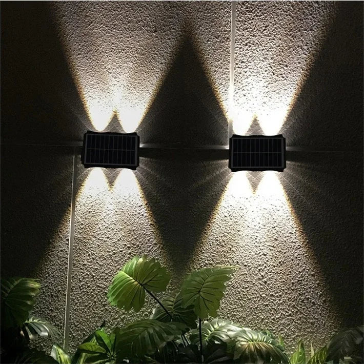 Solar LED Light Wall Lamp Outdoor Waterproof High Brightness Up And Down Luminous Lighting for Outdoor Garden Decoration - Magic Electronics