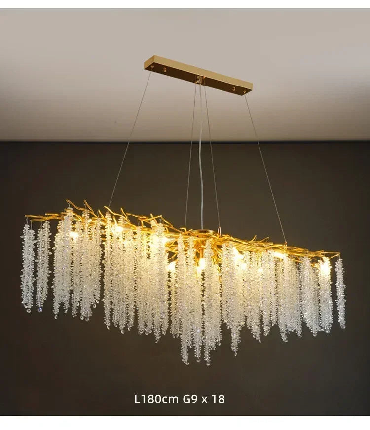 Modern Luxury Gold Branch Tassel Crystal LED Pendant Light Dining Room Living Room Indoor Home Decoration Atmosphere Fixtures Magic Electronics Sd64755bf74c241d688c61846c293ad9cF