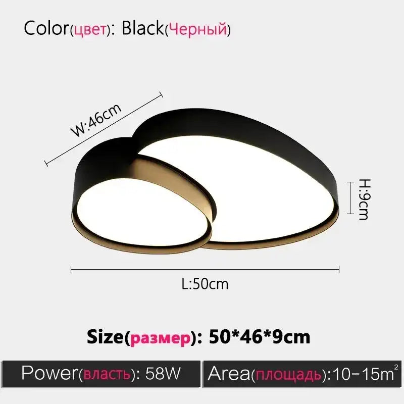Modern Living Room LED Ceiling Lights Nordic Home Decor Indoor Bedroom Lamp Black White AC 90-260V Ceiling Chandeliers Lighting - Magic Electronics