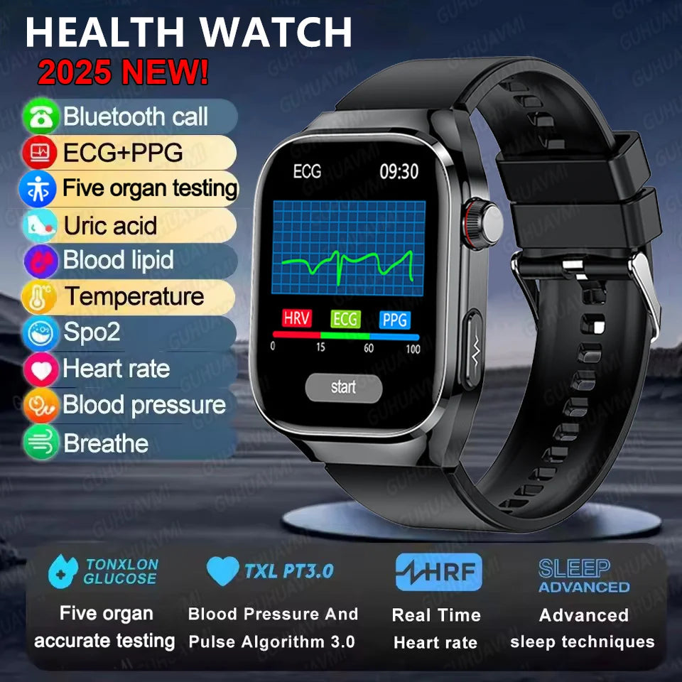 2025New Micro Physical Examination Smart Watch For Men Uric Acid Body Fat Five Organ Health Watches Bluetooth Call SmartBracelet Black AI Health report Magic Electronics Sd8d9c329bd4c4eb0bb521d08d98b4365f Black AI Health report