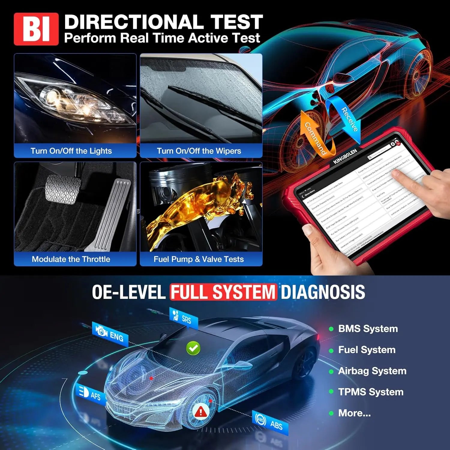 KINGBOLEN K10 Pro K10 Elite Car Scanner Topology Map Bluetooth OBD2 Scanner 41+ Reset Service FCA AutoAuth, CANFD & DOIP V.A.G G Magic Electronics Sd977e5f01bb44ff0933f7d7825377ba8O