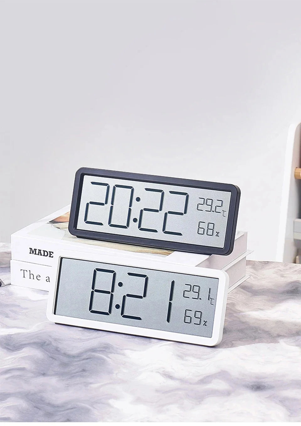 LCD Screen Digital Wall Clock Time Temperature Humidity Time Display Electronic Clock Desktop Digital Clock Battery Powered Magic Electronics Sd9863effc25a4e41beec3ffa84dddcf2O