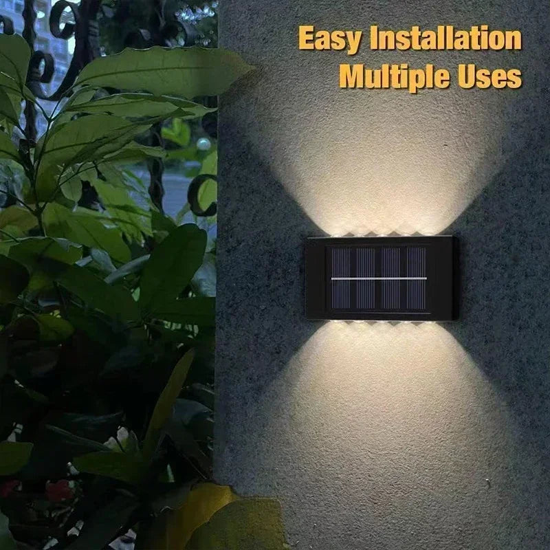 14/16 LED Solar Wall Lamp 1200mAh Outdoor Waterproof Up and Down Solar Lighting Light for Garden Fence Decoration Sunlight Light - Magic Electronics