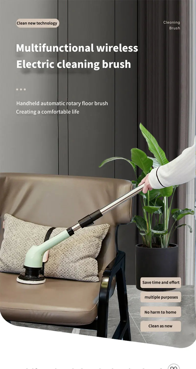 Electric Bathroom Cleaning Brush 9-in-1 Wireless Household Rotation Cleaning Brush for Bathroom Kitchen Toilet Cleaning Scrubber Magic Electronics Sdbc02790080240f88599d10c4245450bd