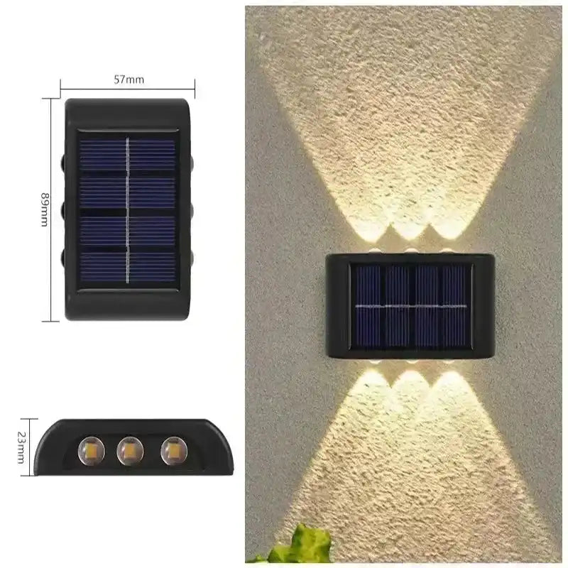 Solar Wall Lamp Outdoor Waterproof Solar Lights Up And Down Convex lens Lighting For Garden Street Landscape Balcony Outdoor Dec - Magic Electronics