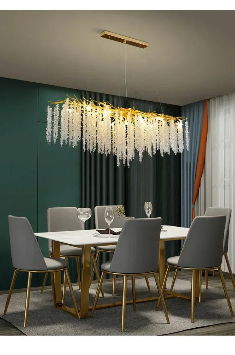 Modern Luxury Gold Branch Tassel Crystal LED Pendant Light Dining Room Living Room Indoor Home Decoration Atmosphere Fixtures Magic Electronics Sdc5a553ed58945e89ec9e55c8808800fE