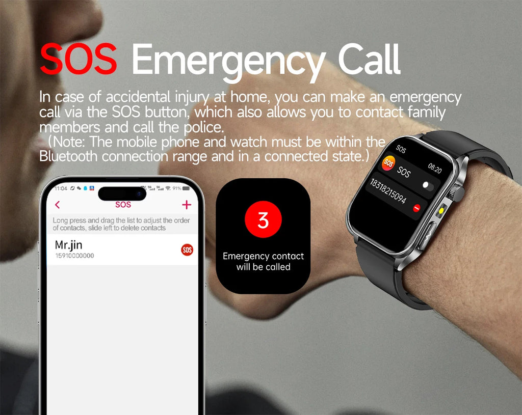 New Laser Treatment Three High Smart Watch Men ECG Heart Rate Uric Acid Health Tracker 1.95 inches Sapphire Glass SmartBracelet Magic Electronics Sdca5d52bfae54d91835db9435fc2f166S