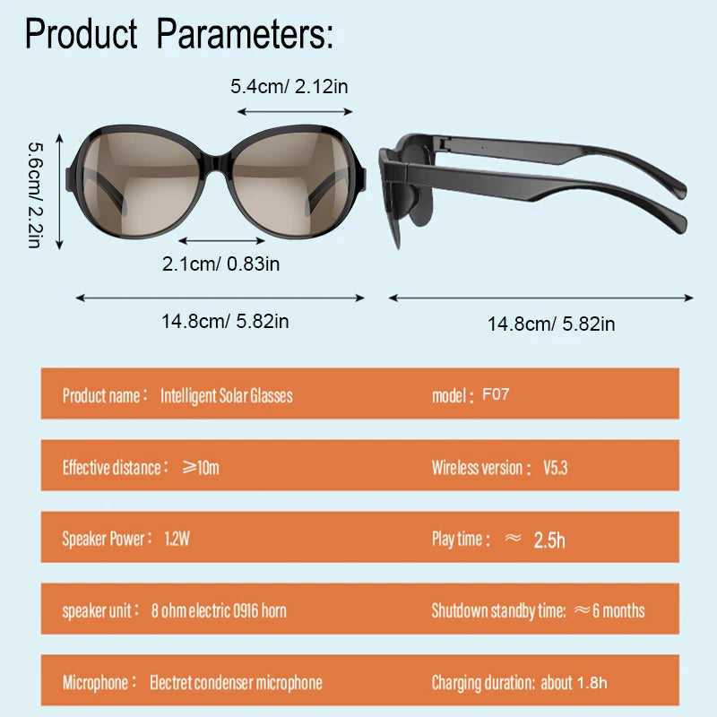 Smart Sunglasses with Bluetooth Call & HIFI Sound - Waterproof Anti-UV for Outdoor Sports, Unisex Magic Electronics Sdd813dc339594294a38be9917b46b2d7E
