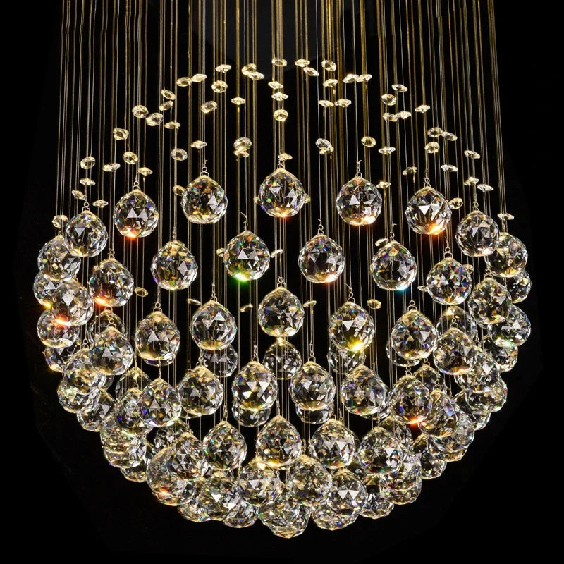 Round K9 Crystal Ball Led Ceiling Chandelier Pendant Lamp for Living Dining Room Cristal Lustre Bedroom Home Decor Light Fixture Magic Electronics Sddcf42fcd13f4b10a4f1621af2e8cef2Q