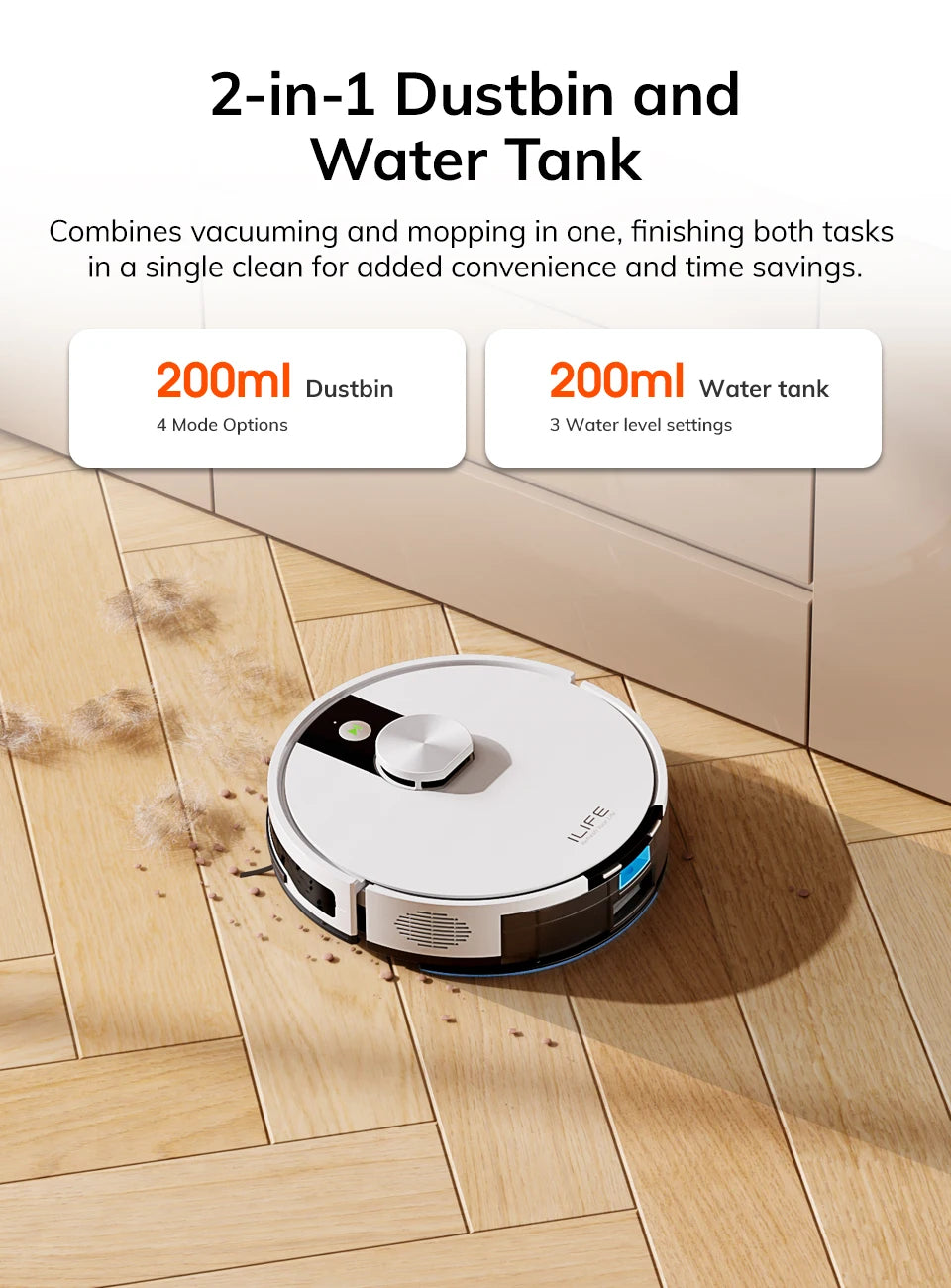 ILIFE A12 Pro Robot Vacuum and Mop Combo,LIDAR Navigation, self collection dust, 3000Pa suction, app/remote control Magic Electronics Sde6e33d5426a4ce49d91504aa49734b3p
