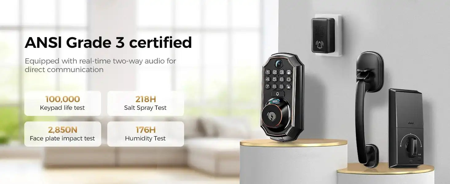 ARPHA Smart Lock D289H Smart WiFi Keyless Door Lock with Camera 5 in 1 Camera Fingerprint Entry App-Controlled Auto-Lock System - Magic Electronics