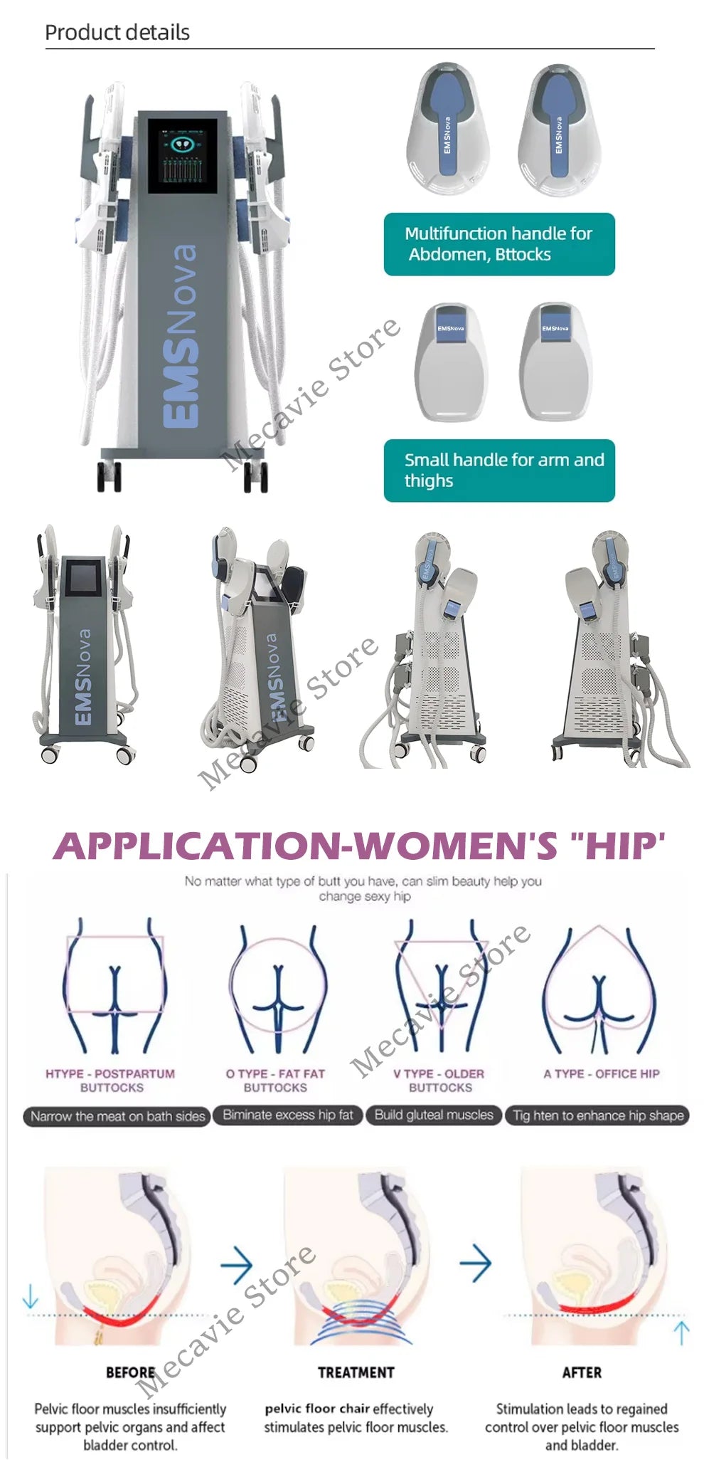 EMS 6500W MECAVIE 5 Handles Muscle Toning & Body Sculptor Device for Muscle Building Weight Loss Body Slimming Fat Reduction Magic Electronics Sdeff92febbe64f23a12a4cca9d029bc6O