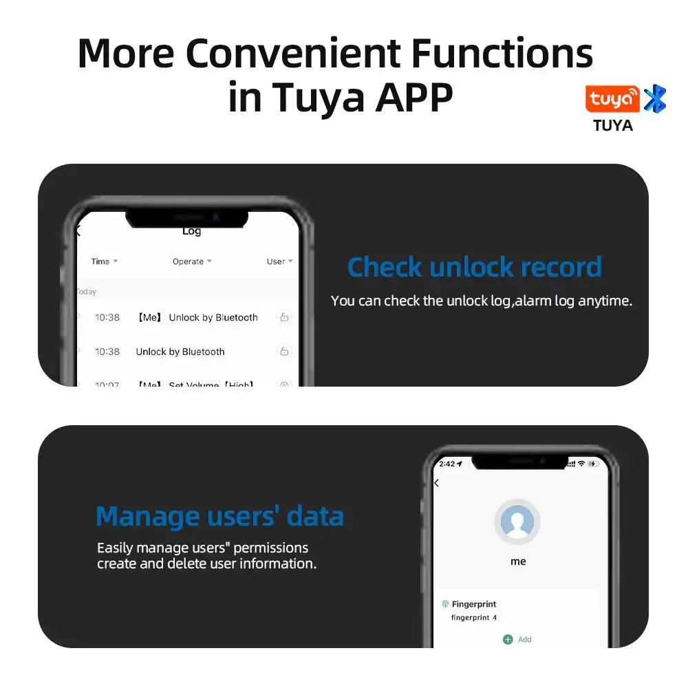 RAYKUBE M6 Tuya BLE Bedroom Digital Electronic Lock Fingerprint Door Lock with Password/Key/IC Card/ Tuya APP Unlock From USA - Magic Electronics