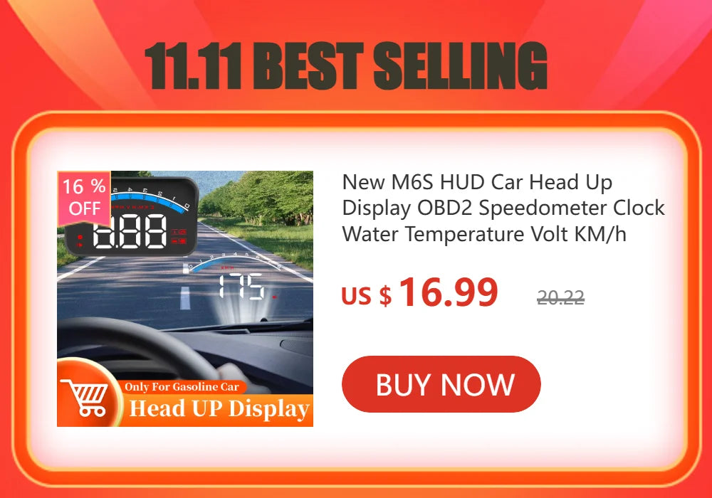F9-OBD OBD2 GPS HUD Head Up Display Car Digital Speedometer Auto Over speed Alarm Meter Water Temp Fuel Consumption Gauges - Magic Electronics