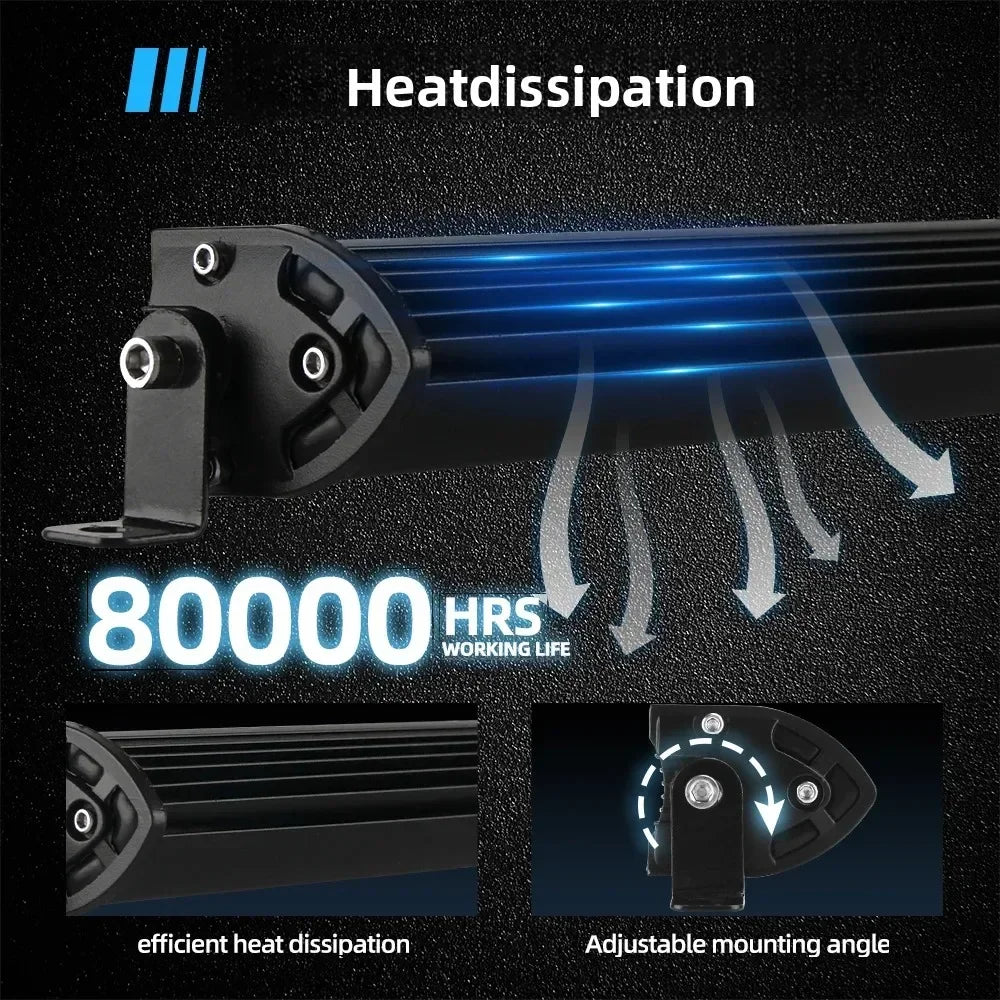 HAOLIDE 6D 7inch 14inch 20inch 26inch 38inch 50inch 1 Row Utral Slim Led Light Bar Driving Light 6000k White for Offroad SUV UTV Magic Electronics Sdf6252ec6d3e4b56a3bdc7806baaa3c8c