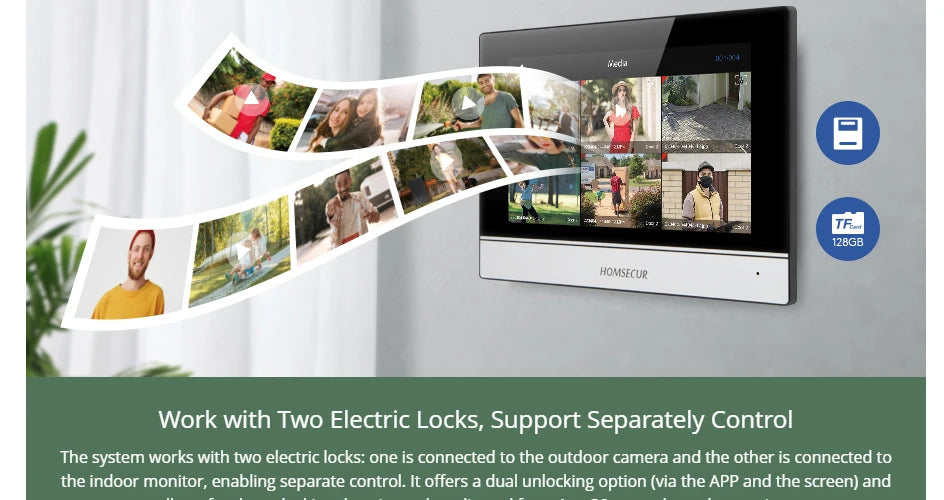 HOMSECUR 4 Wire Tuya Smart APP HD Video House Door Phone Kit with 7" Touch Screen Monitor IP65 Doorbell Camera Record Snapshot - Magic Electronics
