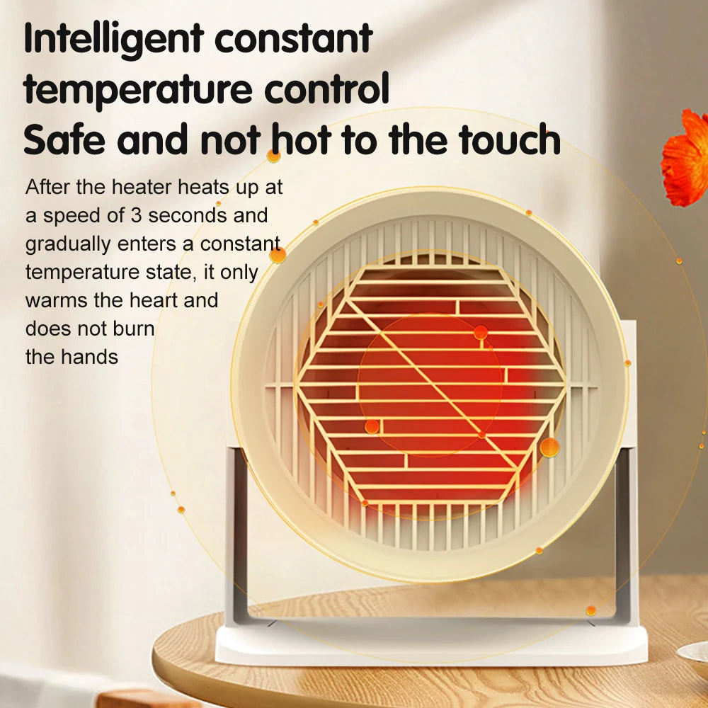 Portable Desktop Electric Heater for Home and Office, Mini Warm Air Fan for Desk Use and Foot Warmer for Cozy Comfort - Magic Electronics