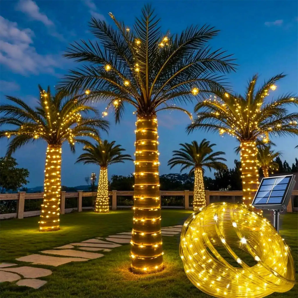 Solar String Lights Outdoor Waterproof LED Strip Rope Tube Lamp Christmas Fairy Garland String Lights for Garden Tree Yard Fence - Magic Electronics