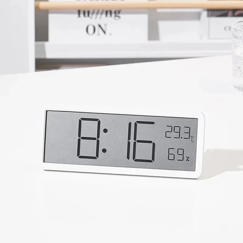 LCD Screen Digital Wall Clock Time Temperature Humidity Time Display Electronic Clock Desktop Digital Clock Battery Powered Magic Electronics Se13fef73294d4ba3b60b8697192729a5T