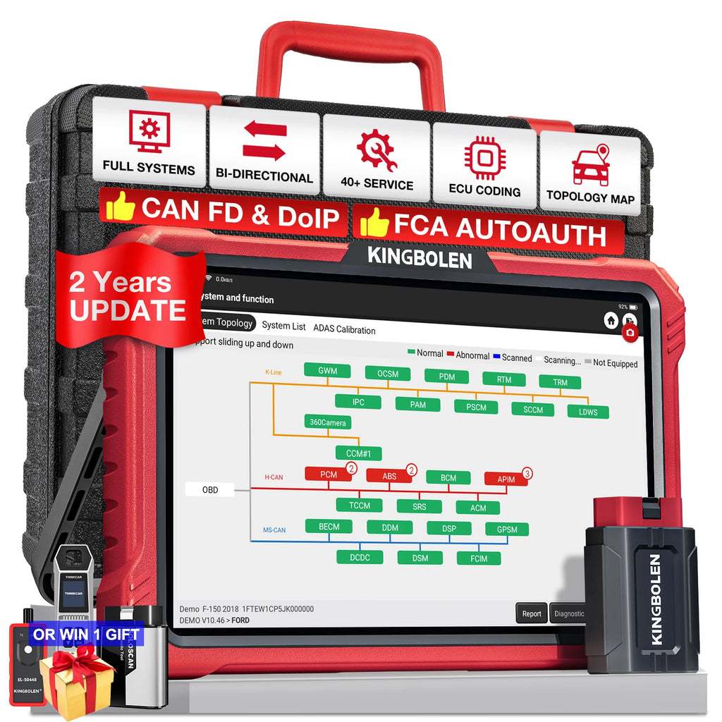 KINGBOLEN K10 Pro K10 Elite Car Scanner Topology Map Bluetooth OBD2 Scanner 41+ Reset Service FCA AutoAuth, CANFD & DOIP V.A.G G Magic Electronics Se1813961f4c3441c8730003fe6598103B