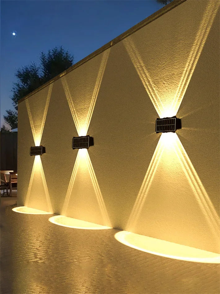 Solar LED Light Wall Lamp Outdoor Waterproof High Brightness Up And Down Luminous Lighting for Outdoor Garden Decoration - Magic Electronics