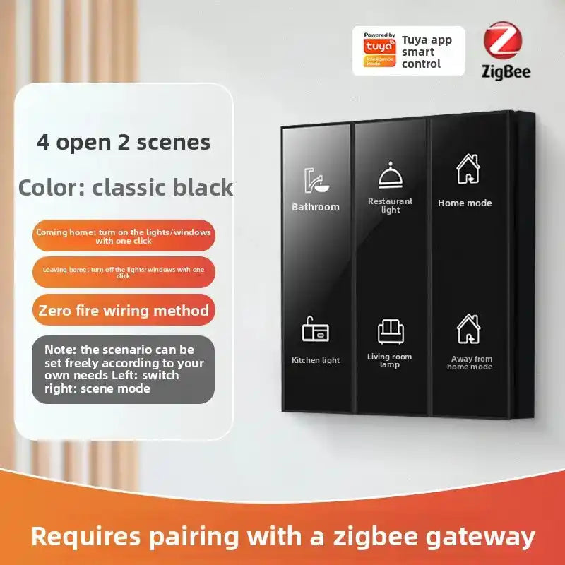 Zigbee Smart Switch Glass Panel Tuya Smart Home App Remote Control With Timer Function Voice Control Intelligent Button Switch - Magic Electronics