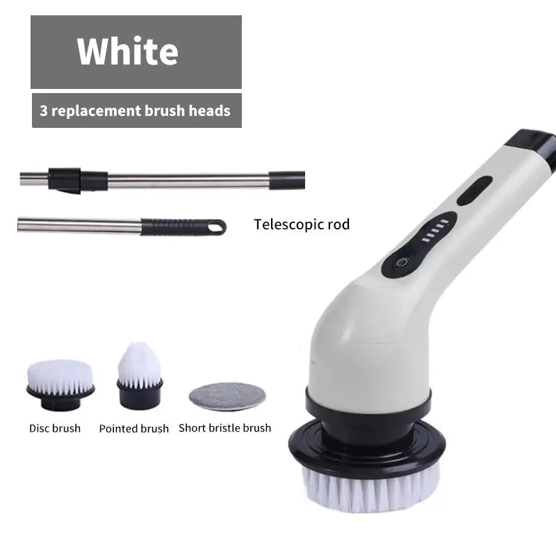 Electric Bathroom Cleaning Brush 9-in-1 Wireless Household Rotation Cleaning Brush for Bathroom Kitchen Toilet Cleaning Scrubber White 3 heads Magic Electronics Se32e1ba37bb84e1589961ee849f8f255Q White 3 heads