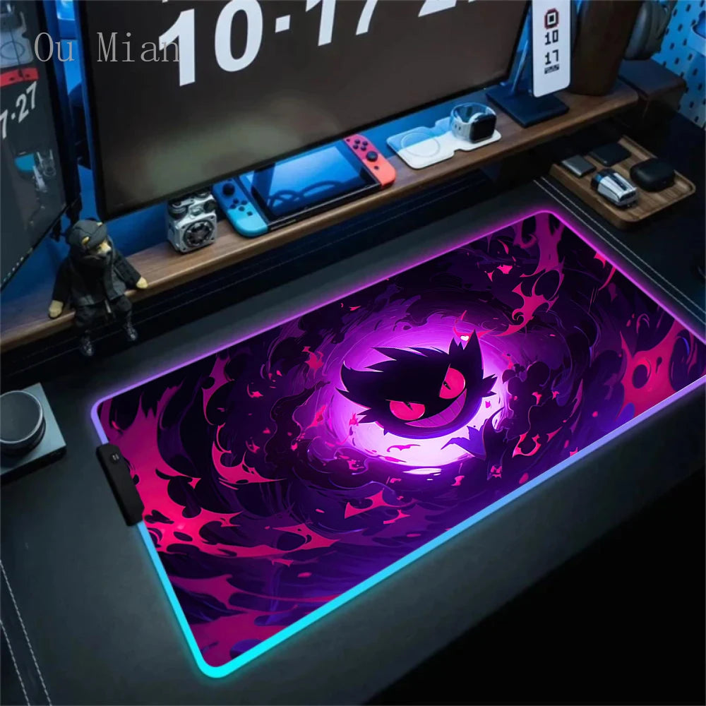 RGB G-Gengar Mousepad Pokemon LED Purple Mouse Pad Gaming Accessories Ghost Big Extended Keyboard Carpet PC Anime Desk Mats FF06632 Magic Electronics Se3cac67402a743a798c5737f2d969ac0K FF06632