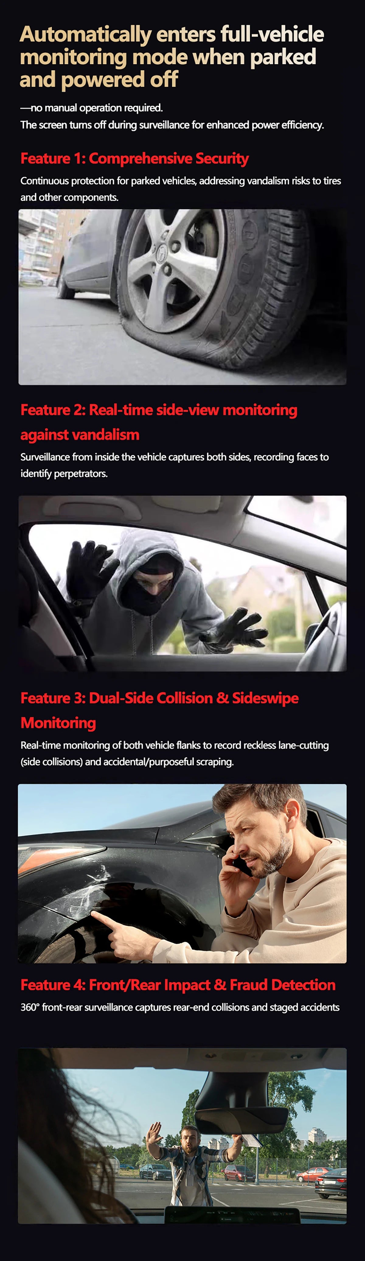 DashCam Car Dvr Video Recorder 4 Channels 360° WIFI Front inside Rotatable Rear View Camera 24h Parking Monitor Car dash cam Magic Electronics Se48720a35ba04af281a68de980180e48M