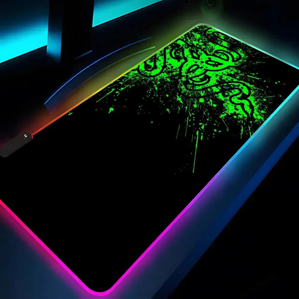 Razer Mouse Pad XXL RGB Gaming Mouse Pad HD Gamer Accessories Large LED Light MousePads PC Carpet With Backlit BLACK-9 Magic Electronics Se58ea1de88374cd9b168d760e9ad5660V BLACK-9