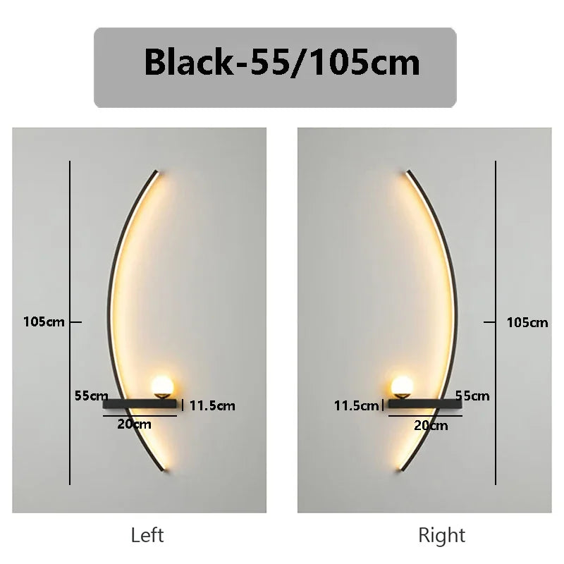 Smart LED Wall Lamp 55/105CM Remote Control Left Right Lighting Bedside Wall Sconces Bedroom Living Room Home Led Lights Lustre Magic Electronics Se597de7ab4bf4899a44dbc8088ecbfd60