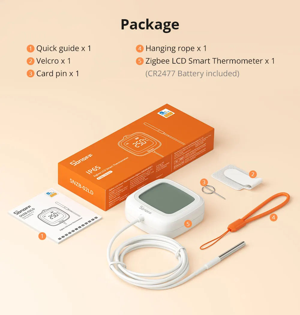 SONOFF SNZB-02LD Zigbee Smart Thermometer With Probe IP65 Waterproof Smart Zigbee Temperature Sensor For water tanks, Aquariums Magic Electronics Se6208c24ed5a4215bb98402566e6497bF