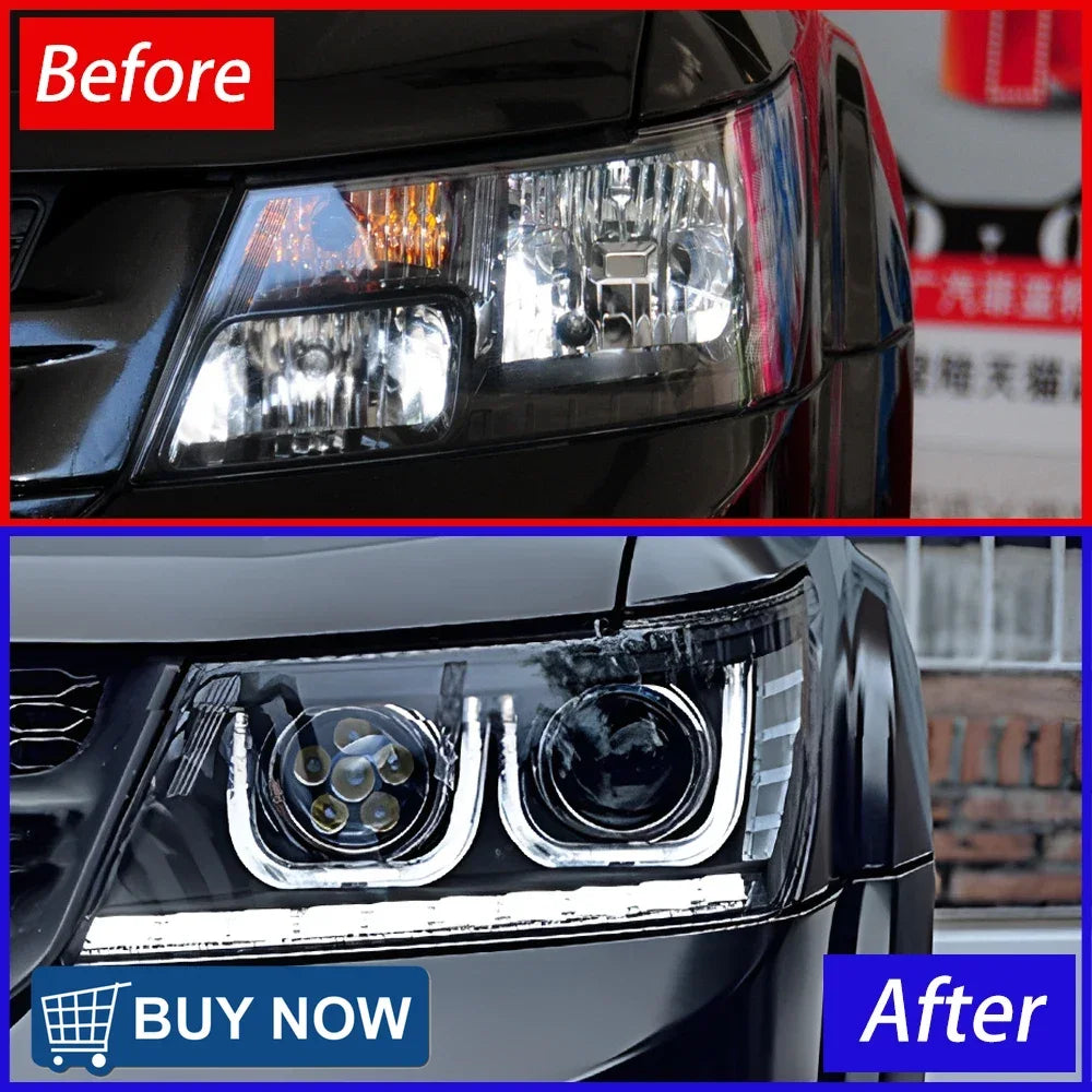 Auto Headlights Assembly For Fiat Freemont 2012-2014 Car Front Lamps Upgrade LED Double U Projector Lens Tool Accessories - Magic Electronics