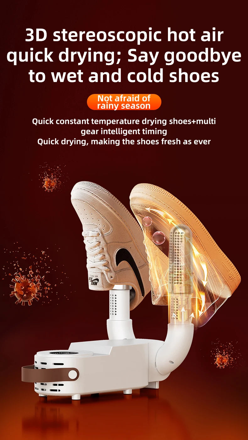 HOMEFISH Intelligent Shoe Dryer Quick Drying Deodorizing Sterilizing Adjustable Timer Household Shoe Warmer And Heater - Magic Electronics