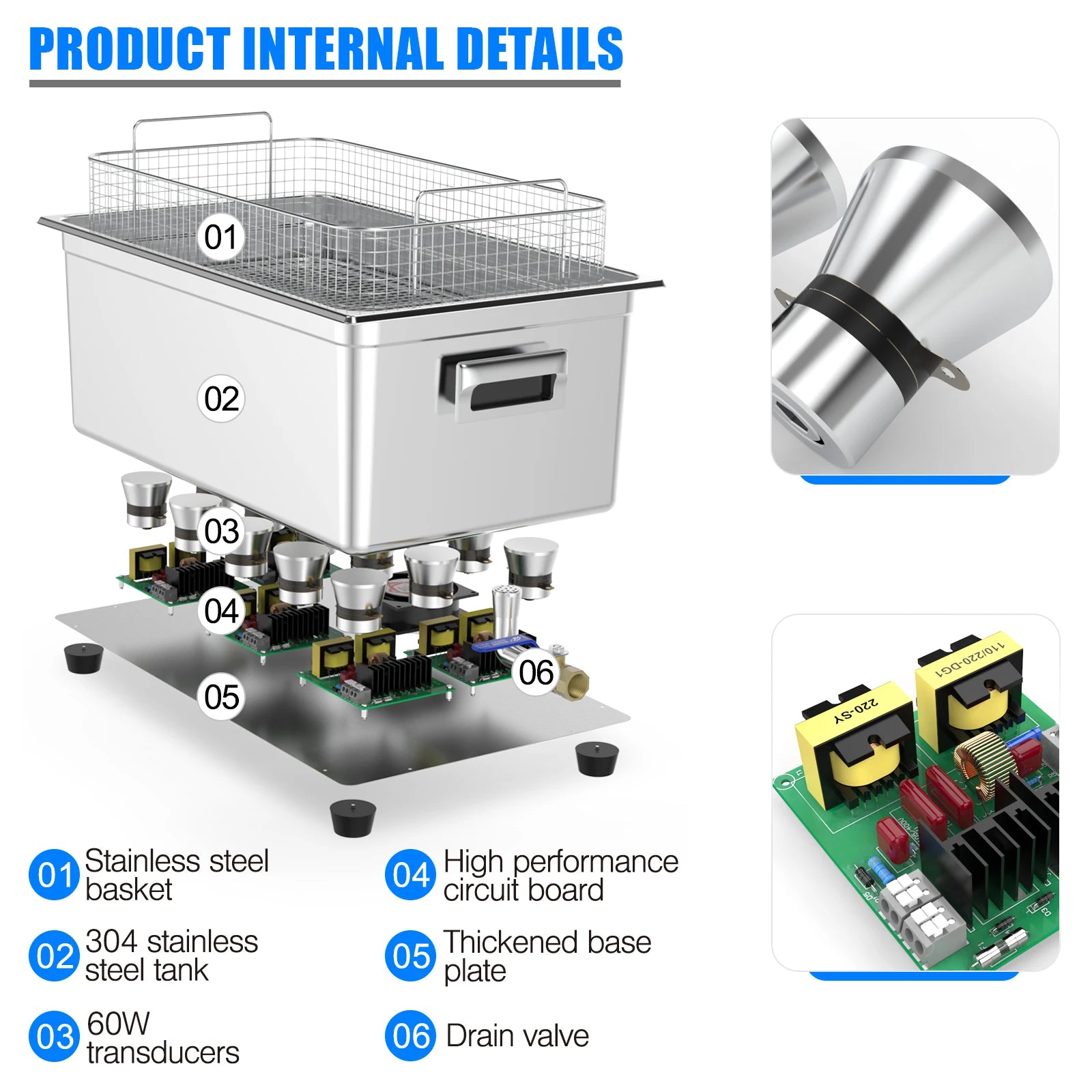 Ultrasonic Cleaner 3L 120W/180W Heater Timer Knob Control 40KHz Ultrasonic Cleaning Machine for Dental Tools 3D Models Magic Electronics Se6abbcf6895a4aa8bd443ce563c049f97
