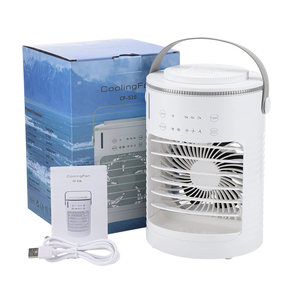 View details for Air Conditioner Cooling Spray Fan Air Conditioner with Water Ice Evaporative Humidifier Quiet Air Cooler with Colorful Light Air Conditioner Cooling Spray Fan Air Conditioner with Water Ice Evaporative Humidifier Quiet Air Cooler with Col
