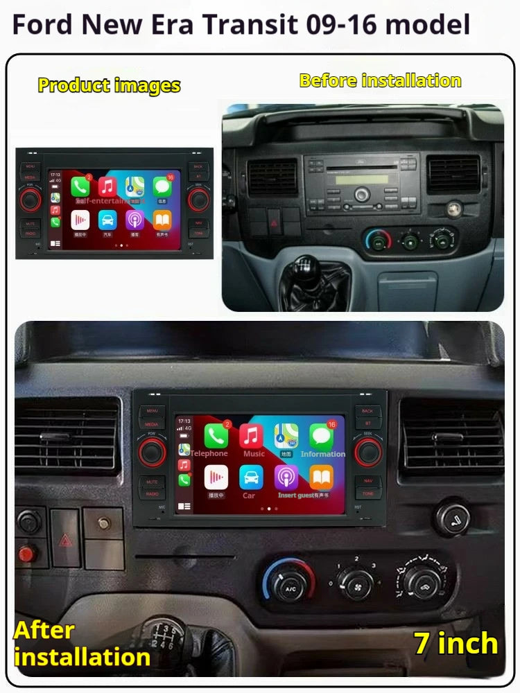 7' Car Radio with Wireless Carplay Android Auto Bluetooth FM for Ford Mondeo Fiesta S-max Focus Galaxy Transit Fusion Connect K Magic Electronics Se8645999bc204a05a6f7e512daf31e20m