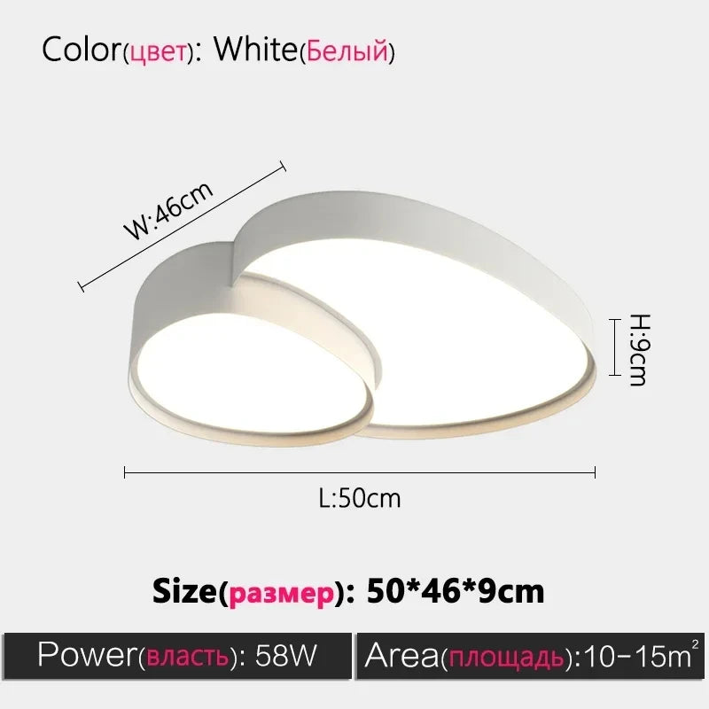 Modern Living Room LED Ceiling Lights Nordic Home Decor Indoor Bedroom Lamp Black White AC 90-260V Ceiling Chandeliers Lighting - Magic Electronics