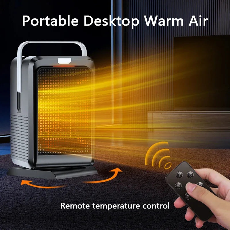 Portable Desktop PTC quick heating shaking head electric both cooling and heating small household With Remote Control 1000W - Magic Electronics