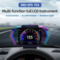 OBD + GPS HUD P24 Car OBD Head Up Display HUD on Board Computer Digital Speedometer Water Temp Fuel Consumption Slope Meter - Magic Electronics