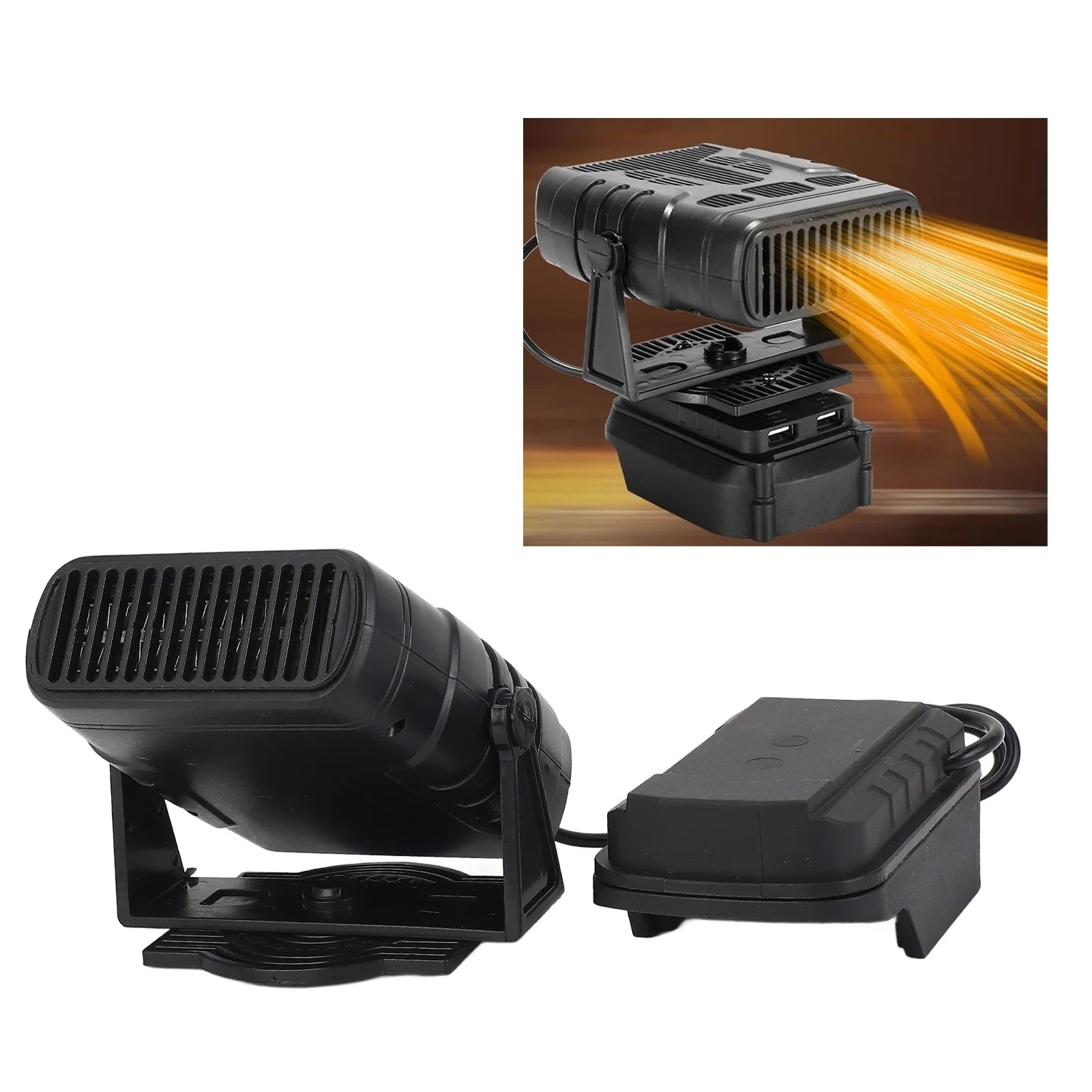 Battery Powered Heater Fast Heating Low Noise Electric Small Space Heater 2xUSB Compact 2 Temperatures for Dorm Home Car Magic Electronics Sea323a1fbab5496895f91e062df990b9m