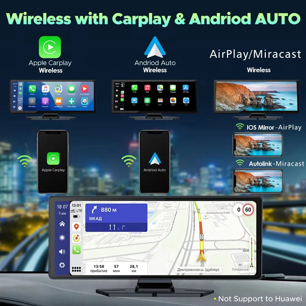 10.26 Inch 4K 3840*2160P Car Dvr Carplay Android-Auto Dash Cam Cabin GPS 5G WIFI FM BT Dual Lens Camera Dashcam Drived Record Magic Electronics Sea3b8bce74504ac9b7e17d1190d34d14R