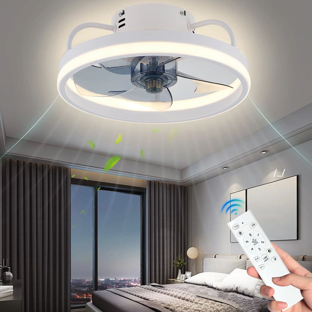 LED Ceiling Light Fan With Remote Control Lamp For Living Room Bedrooms Fans For Large House Decoration Home Lighting Fixtures