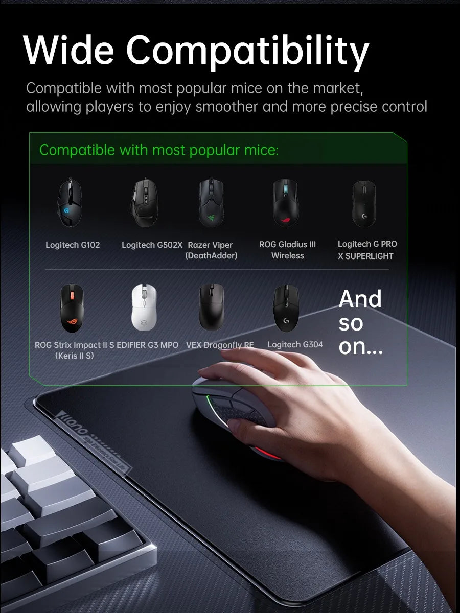 LLANO Tempered Glass Gaming Mouse Pad Game FPS High Speed Smooth CSGO Waterproof and Sweat-proof Table Mat Games Dorm Gifts espo Magic Electronics Sec320787c37f420290dc97c8b476f8c1U