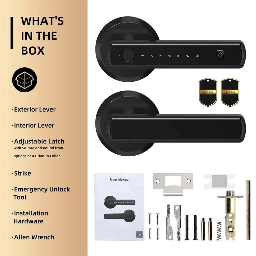 Viladepot Smart Lock Fingerprint Door Lock App Control TYPE-C Interface Passcode Unlock Electronic Touchscreen Keypad - Magic Electronics