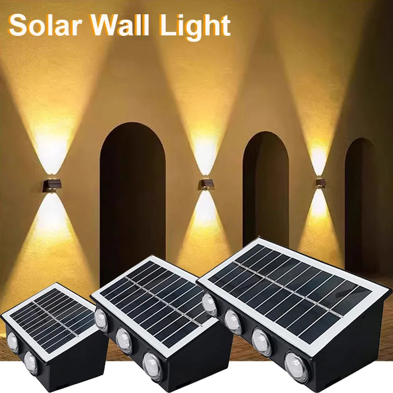 Solar Wall Lights Outdoor Solar Lamp Light Sensing Automatic Charging Sunlight Powered Street Light for Courtyard Garden Decor - Magic Electronics