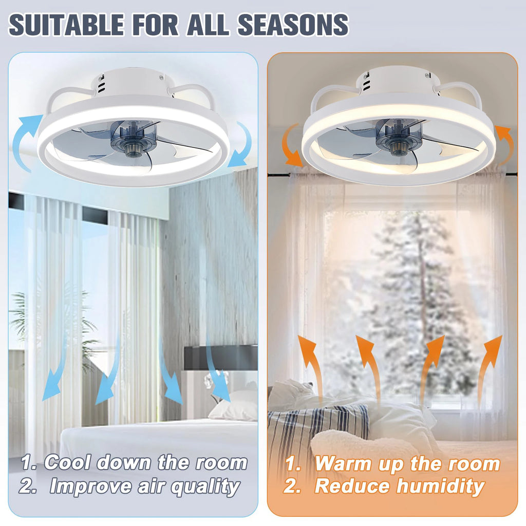 LED Ceiling Light Fan With Remote Control Lamp For Living Room Bedrooms Fans For Large House Decoration Home Lighting Fixtures