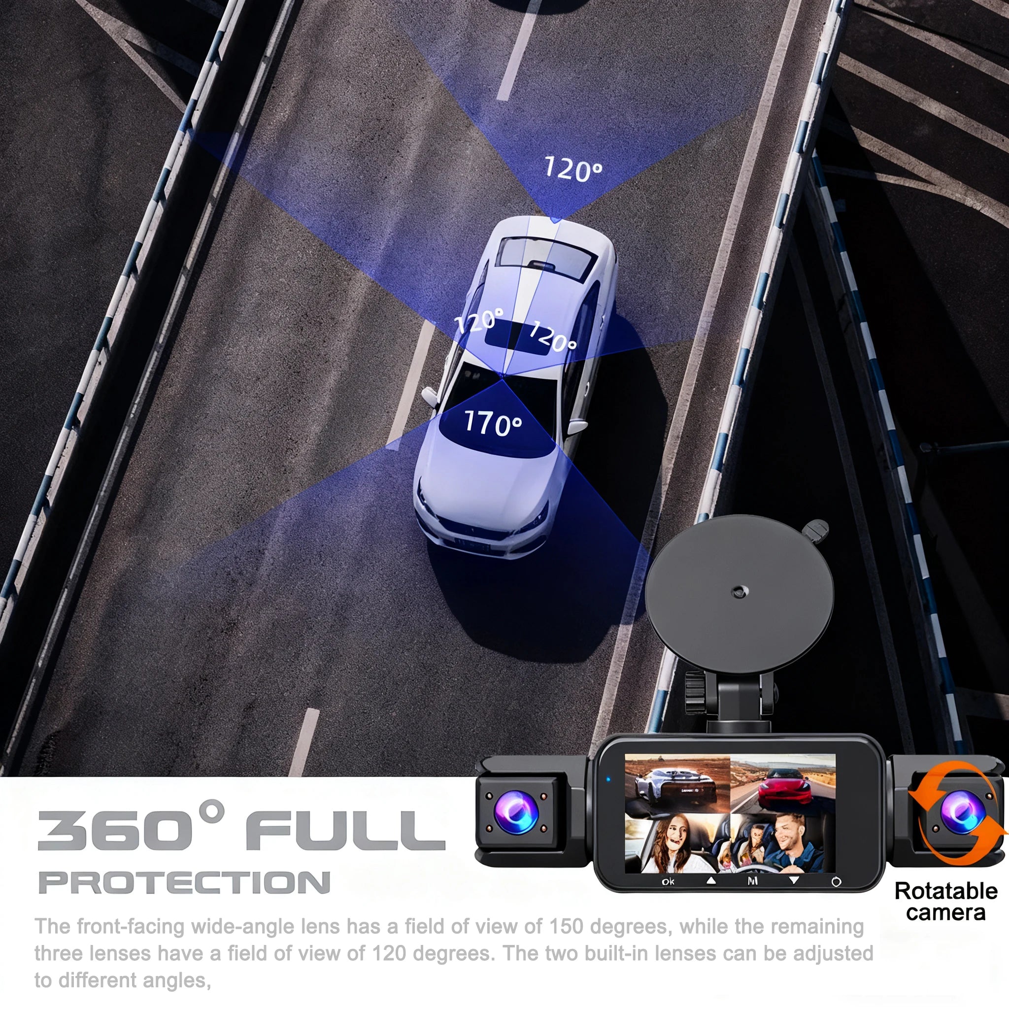 360° dashcam car camera recording wifi wireless webcam way video recorder 1080P 24 Parking 4 Channel Car black box Magic Electronics See9748a563384cd3811f95163802face3