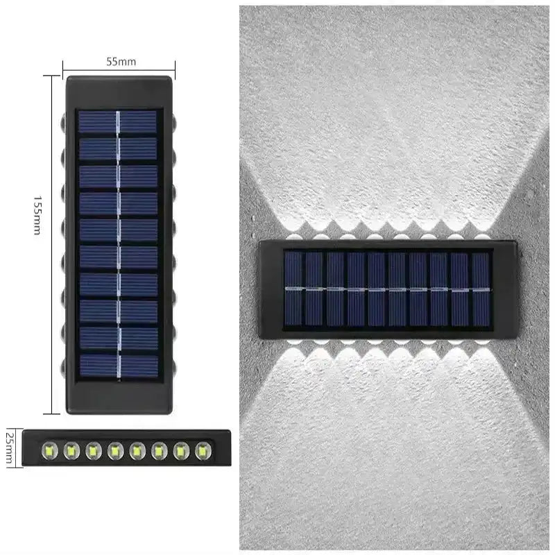Solar Wall Lamp Outdoor Waterproof Solar Lights Up And Down Convex lens Lighting For Garden Street Landscape Balcony Outdoor Dec - Magic Electronics